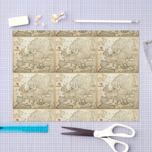 Dekoupage Tissue Paper - Map of Europe Seidenpapier (Handwerk)