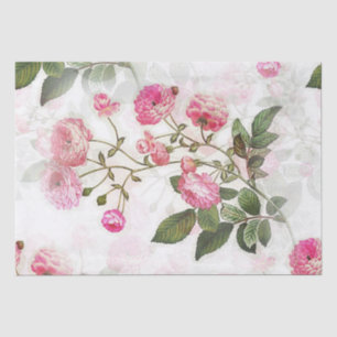 Dekoupage Tissue Paper (Vintage Blume mit rosa) Seidenpapier