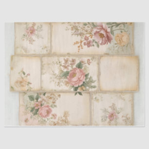 Dekoupage Tissue Paper von Vintagen Blumenblöcken Seidenpapier