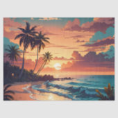 Dekoupage Tropical Beach Sunset Seidenpapier (Vorderseite)