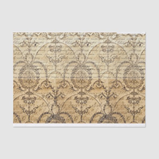 Dekoupage und Collage der Vintagen Handschrift Seidenpapier (Vorderseite)