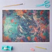 Dekoupage Underwater Ocean Meereswelt Seidenpapier (Basteln)