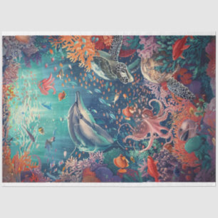 Dekoupage Underwater Ocean Meereswelt Seidenpapier