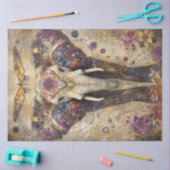 Dekoupage Vibranant Elephant farbenfrohe Blume Seidenpapier (Basteln)