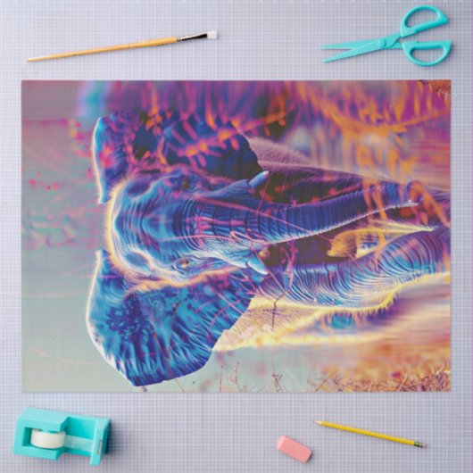 Dekoupage Vibranred Elephant Seidenpapier (Basteln)