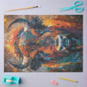 Dekoupage Vibrant Bison Abstrakte Malerei Seidenpapier (Basteln)