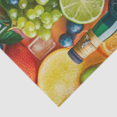 Dekoupage Vibrant farbige Früchte & Getränke Bar T Seidenpapier (Ausschnitt)