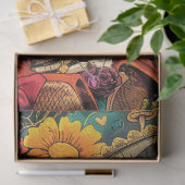 Dekoupage Vibrant Lady Day of Dead Seidenpapier (Geschenk)