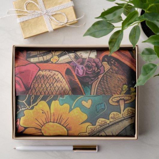 Dekoupage Vibrant Lady Day of Dead Seidenpapier (Geschenk)