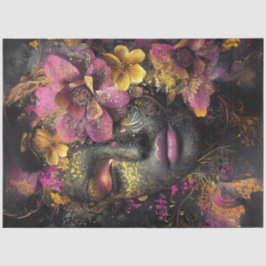 Dekoupage Vibrant Woman Intricate Blumendesigns Seidenpapier