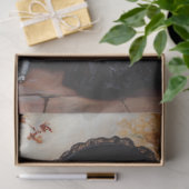 Dekoupage Viktorianisch Lady in Black Gown and Poo Seidenpapier (Geschenk)