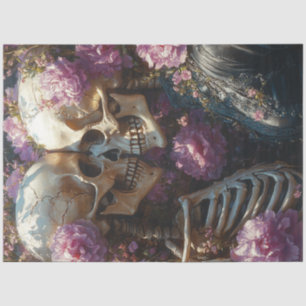Dekoupage Viktorianisch Skeleton Hochzeit in Rosa Seidenpapier