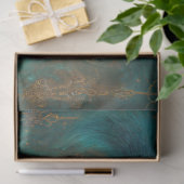 Dekoupage viktorianischer blauer Teal-Fantasy-Fuch Seidenpapier (Geschenk)