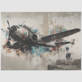 Dekoupage Vintag Airplane Abstrakt Mural Painting Seidenpapier
