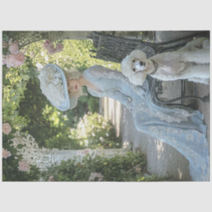Dekoupage Vintag Lady in Garden & Poodle Isabella Seidenpapier