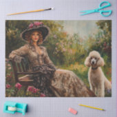 Dekoupage Vintag Lady in Garden & Standard Poodle Seidenpapier (Basteln)