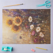 Dekoupage Vintag Painting Sonnenblumen & Wildblume Seidenpapier (Basteln)
