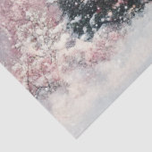 Dekoupage Vintag Pink Weihnachtsbaum Szene Seidenpapier (Ausschnitt)