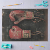 Dekoupage Vintag Red Boxing Gloves Poster Seidenpapier (Basteln)
