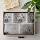 Dekoupage Vintag Santa & Untersetzer Seidenpapier (Geschenk)