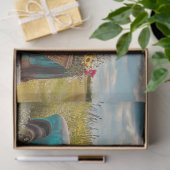 Dekoupage Vintage Aquamarine LKW-Feld Sage Grass Seidenpapier (Geschenk)