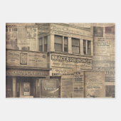 Dekoupage Vintage Zeitung alte Schriftart verblass Geschenkpapier Set (Vorderseite)