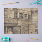 Dekoupage Vintage Zeitung alte Schriftart verblass Seidenpapier (Basteln)