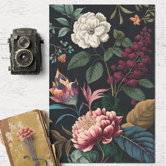 Dekoupage Vintager dunkler Blume Seidenpapier