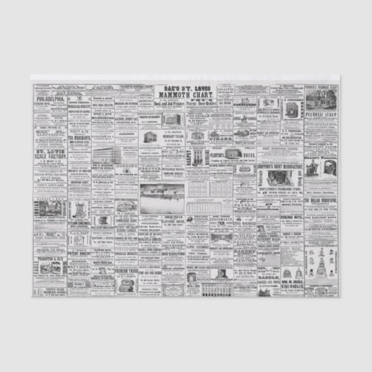 Dekoupage Vintager Zeitungskatalog Seidenpapier (Vorderseite)