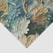 Dekoupage von aquamarinen blau-weiß-texturierten B Seidenpapier (Detail)