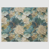 Dekoupage von aquamarinen blau-weiß-texturierten B Seidenpapier (Vorderseite)