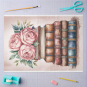 Dekoupage von Aquarellbüchern und Rose Seidenpapier (Basteln)