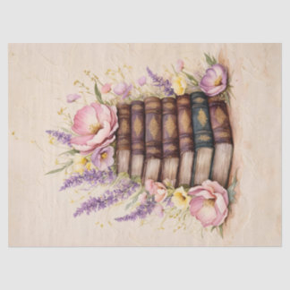 Dekoupage von Aquarellbüchern und Wildblumen Seidenpapier