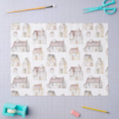 Dekoupage von Aquarellhäusern Seidenpapier (Basteln)