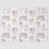 Dekoupage von Aquarellhäusern Seidenpapier (Vorderseite)