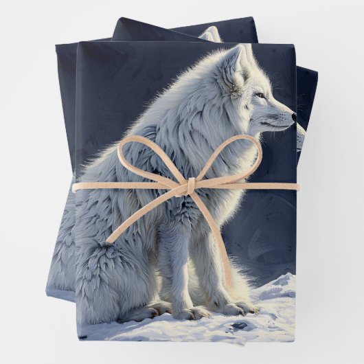 Dekoupage von Arctic Fox Geschenkpapier Set (Beispiel)