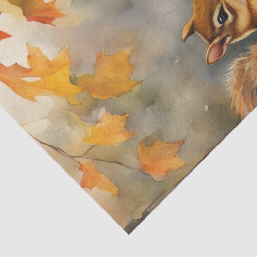 Dekoupage von Autumn Chipmunks & Marshmallows Seidenpapier (Detail)