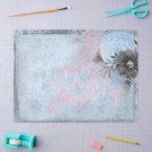 Dekoupage von Blauer und Grau Seidenpapier (Basteln)