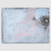 Dekoupage von Blauer und Grau Seidenpapier (Vorderseite)