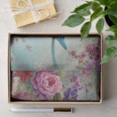 Dekoupage von Blue Bird farbenfrohe Blumengeschich Seidenpapier (Geschenk)