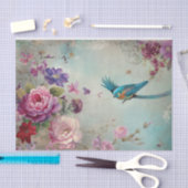 Dekoupage von Blue Bird farbenfrohe Blumengeschich Seidenpapier (Handwerk)