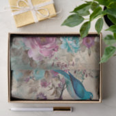 Dekoupage von Blue Bird farbenfrohe Blumengeschich Seidenpapier (Geschenk)