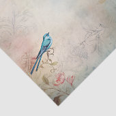 Dekoupage von Blue Bird farbenfrohe Blumengeschich Seidenpapier (Ausschnitt)