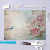 Dekoupage von Blue Bird farbenfrohe Blumengeschich Seidenpapier (Handwerk)