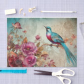 Dekoupage von Blue Bird farbenfrohe Blumengeschich Seidenpapier (Handwerk)