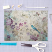 Dekoupage von Blue Bird farbenfrohe Blumengeschich Seidenpapier (Handwerk)