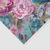 Dekoupage von Blue Bird farbenfrohe Blumengeschich Seidenpapier (Ausschnitt)