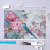 Dekoupage von Blue Bird farbenfrohe Blumengeschich Seidenpapier (Handwerk)