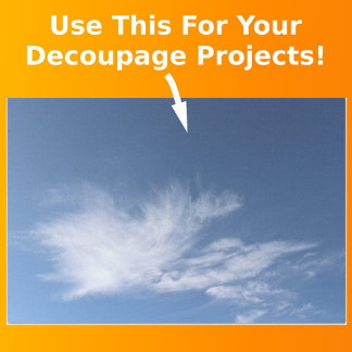 Dekoupage von Blue Sky und White Fluffy Clouds Fot Seidenpapier