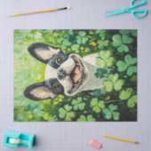 Dekoupage von Boston Terrier Clover Field Painting Seidenpapier (Basteln)